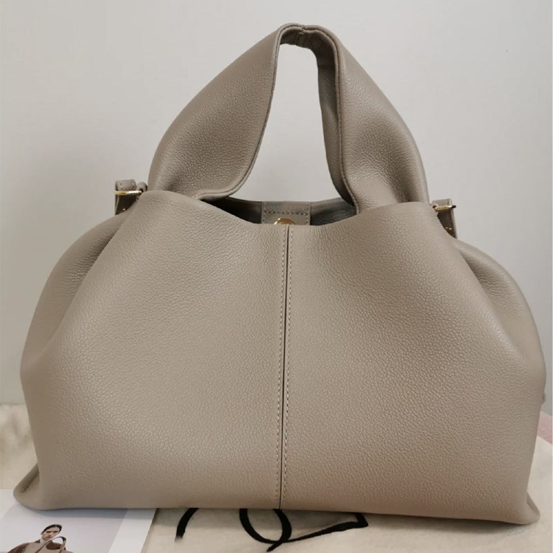 French Niche Brand Versatile Pure Color Lunch Box Bag Fashion Handbag Single Shoulder Crossbody Bag For Women - Image 5