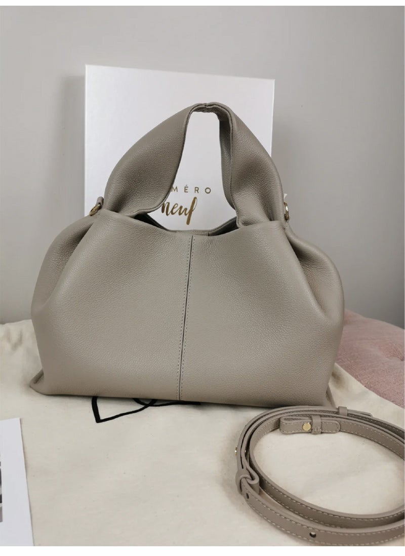 French Niche Brand Versatile Pure Color Lunch Box Bag Fashion Handbag Single Shoulder Crossbody Bag For Women - Image 1