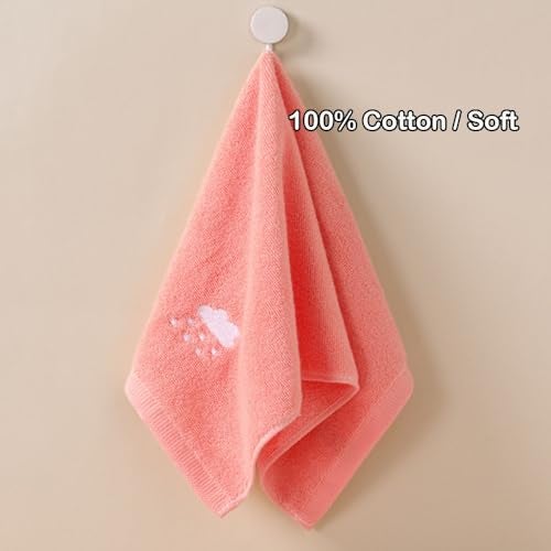 RUIBOLU Hand Towels for Bathroom Set 4 Piece, 100percent Cotton Bath Towel , Face Soft Highly Absorbent Adults and Children Kitchen, 14x29 Inch (Pink White Blue Gray) - Image 3