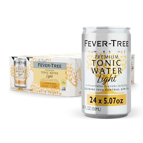 FEVER TREE Fever-Tree Refreshingly Light Tonic Water - Premium Quality Mixer - Refreshing Beverage for Cocktails & Mocktails. Naturally Sourced Ingredients, No Artificial Sweeteners or Colors - 5.1 Fl Oz Cans - Pack of 24 - Image 1