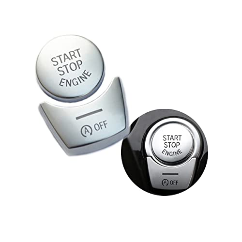 CYCDIY Silver Start Stop Engine Switch Button Trim Cover Compatible with 5 6 7 Series F10 F07 F12 F01(Model C) - Image 2