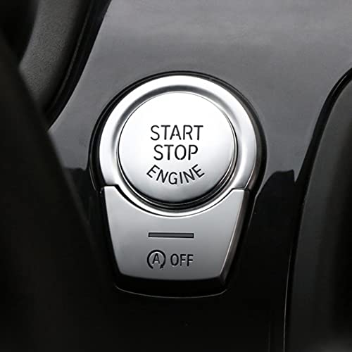 CYCDIY Silver Start Stop Engine Switch Button Trim Cover Compatible with 5 6 7 Series F10 F07 F12 F01(Model C) - Image 3