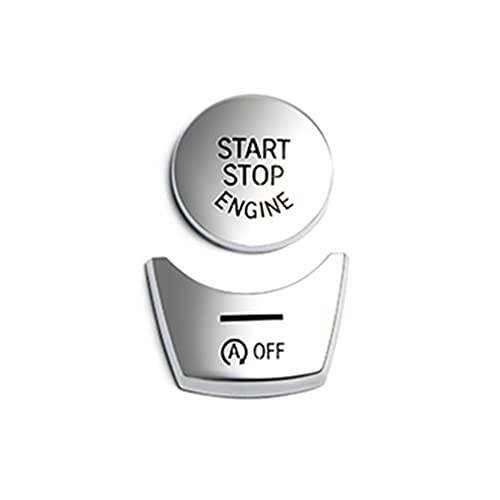 CYCDIY Silver Start Stop Engine Switch Button Trim Cover Compatible with 5 6 7 Series F10 F07 F12 F01(Model C) - Image 1