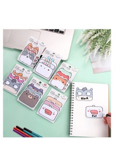 Excefore Sticky Notes, 6 Pcs Cartoon Animals Self-Stick Notes, Self-Adhesive Memo Pads, for Students Home Office Bookmarks and Index Tab Supplies  - Image 3