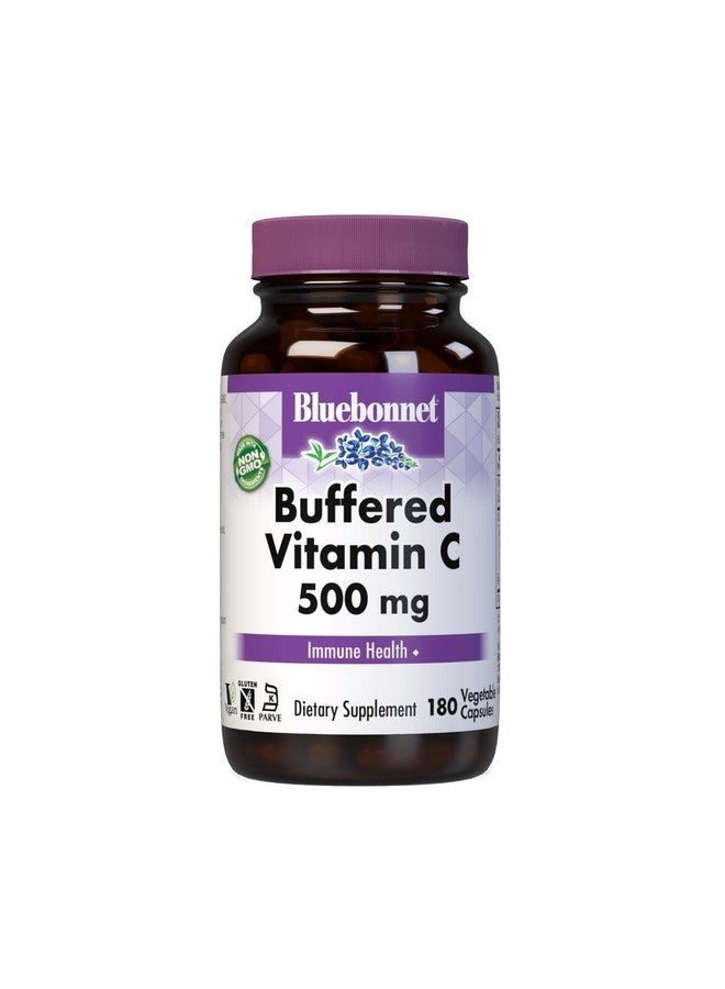 BlueBonnet Nutrition Buffered Vitamin C-500 mg Vegetable Capsules, Buffered Calcium Ascorbate, For Immune Health, Soy Free, Gluten Free, Non-GMO, Kosher, Dairy Free, Vegan, 180 Vegetable Capsules ('743715005693) - Image 1