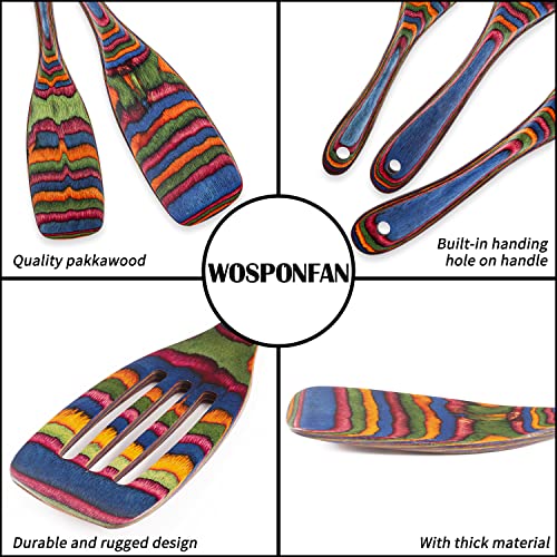 wosponfan Spurtle Set, Wooden Utensils for Cooking, WOSPONFAN Kitchen Utensils Set, Pakkawood Kitchen Cooking Utensils Set, Apartment Essentials Wood Serving Spatula spoon, Home & kitchen Gift for Women & Men - Image 3