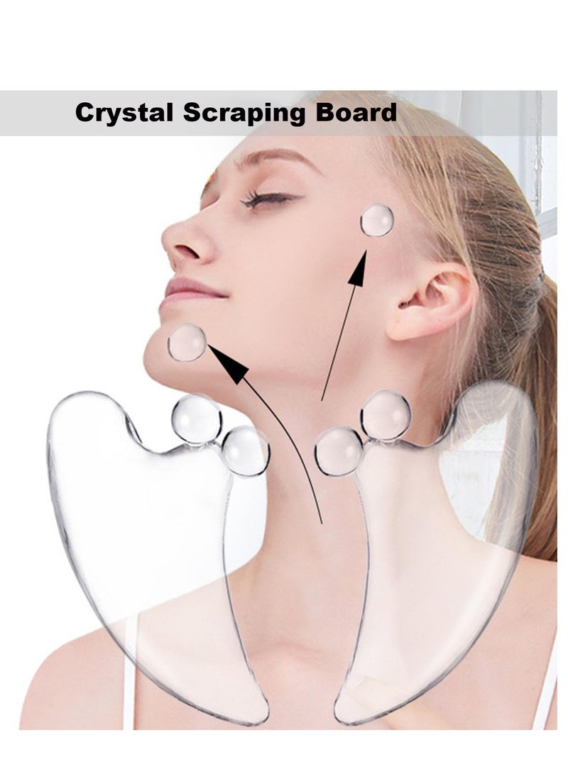 Excefore Gua Sha Skin Care Tools, Facial Tools for Skin Care Gua Sha, Guasha Tool Face Sculptor Tool, Crystal Scraping Board - Image 3