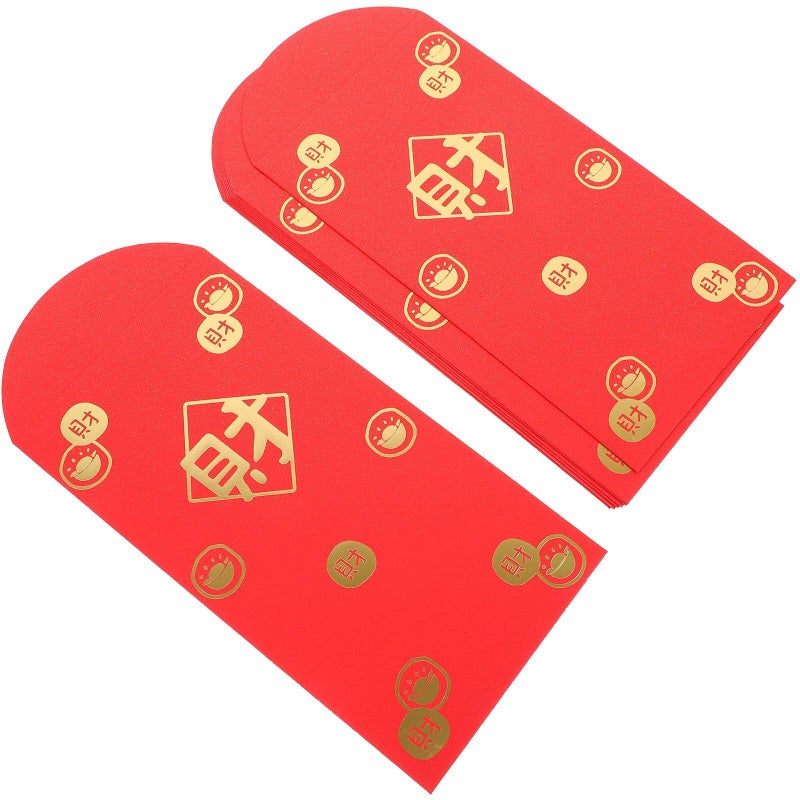 10pcs Large Chinese Red Envelopes Lucky Money Packets Set For Spring Festival Holiday - Image 2