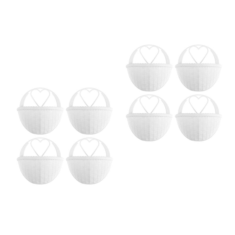 8 pcs Imitation Rattan Wall Hanging Flower Basket Hanging Wall Simulation Vase Decoration - Image 1