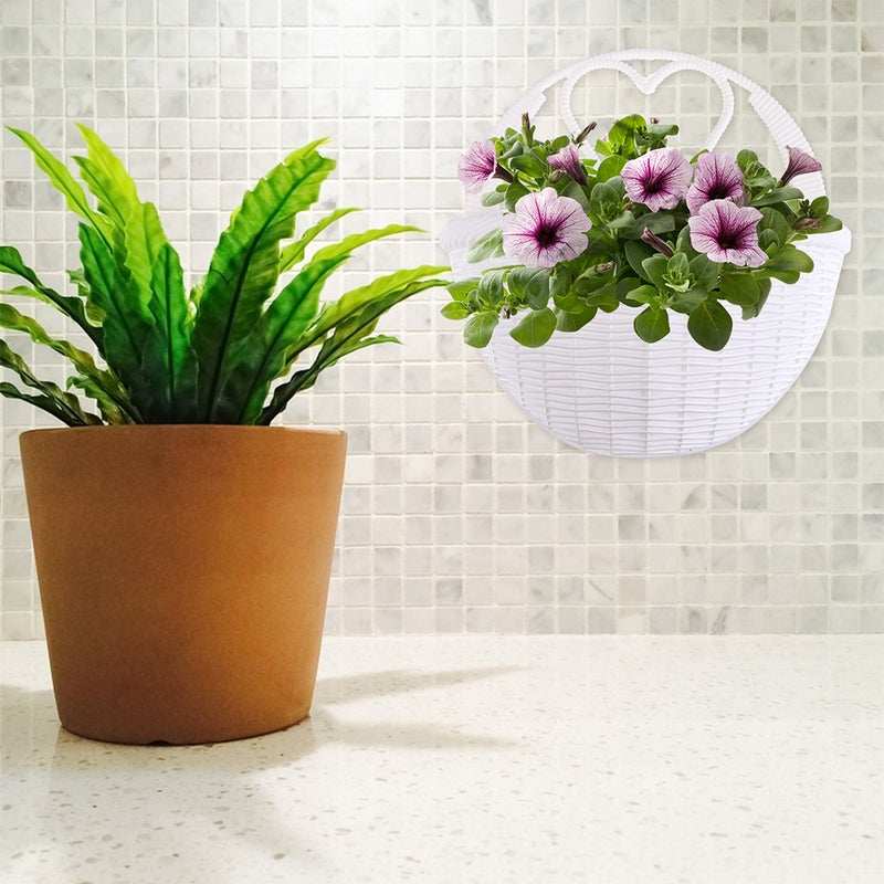 8 pcs Imitation Rattan Wall Hanging Flower Basket Hanging Wall Simulation Vase Decoration - Image 3