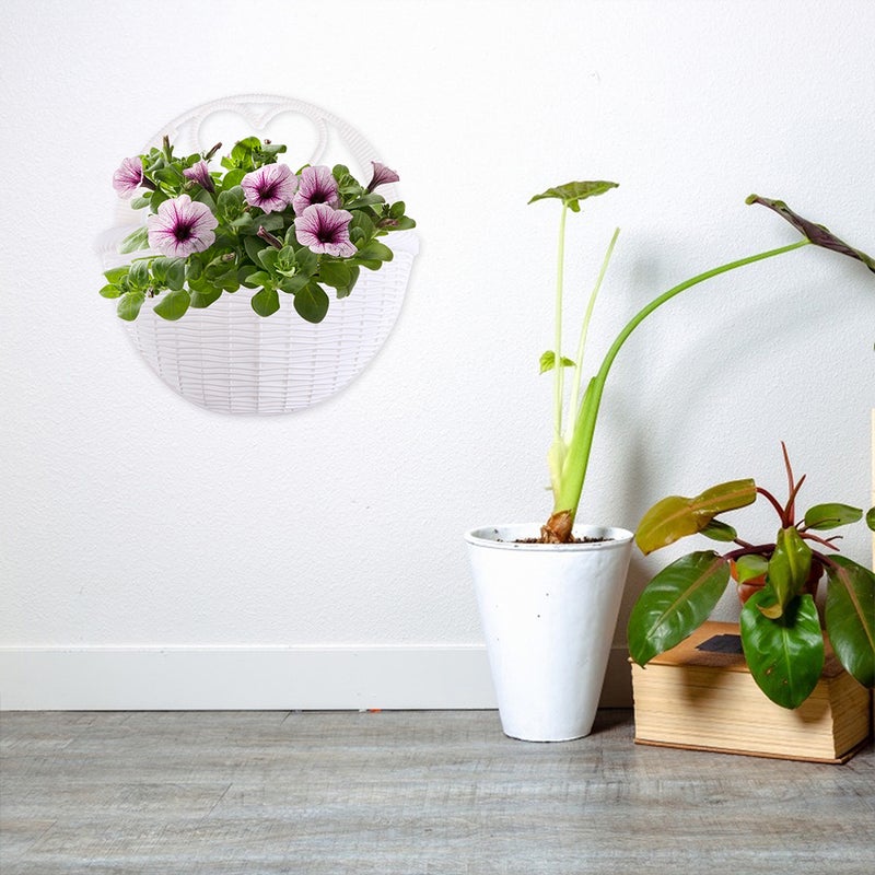 8 pcs Imitation Rattan Wall Hanging Flower Basket Hanging Wall Simulation Vase Decoration - Image 5