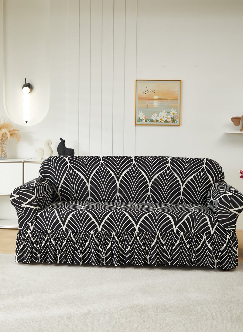 DUNISO Sofa cover, printed sofa protective cover, elastic anti slip furniture cover, anti fouling and wear resistant, suitable for all seasons, three seats, 190 to 230 cm - Image 1