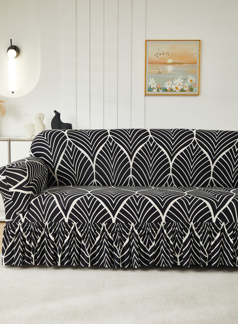 DUNISO Sofa cover, printed sofa protective cover, elastic anti slip furniture cover, anti fouling and wear resistant, suitable for all seasons, three seats, 190 to 230 cm - Image 2