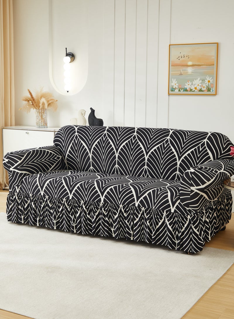 DUNISO Sofa cover, printed sofa protective cover, elastic anti slip furniture cover, anti fouling and wear resistant, suitable for all seasons, three seats, 190 to 230 cm - Image 3