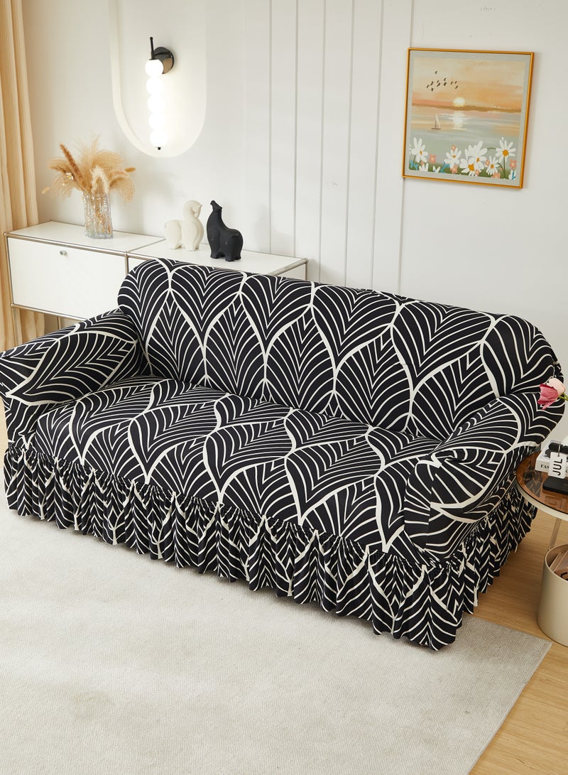 DUNISO Sofa cover, printed sofa protective cover, elastic anti slip furniture cover, anti fouling and wear resistant, suitable for all seasons, three seats, 190 to 230 cm - Image 4