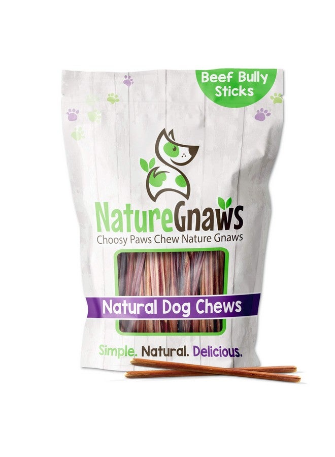 طبيعة عصي مضغ فائقة النحافة للكلاب الصغيرة 5-6 بوصات (40 قطعة) - تدوم طويلاً للكلاب الخفيفة والجراء - مكافآت مضغ للكلاب من لحم البقر الطبيعي الرقيق للغاية - Image 1