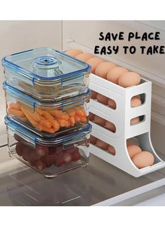 Bukela Egg Holder for Fridge, 4 Tiers Auto Rolling Fridge Egg Organizer, Space-Saving Egg Dispenser Holder, 30 Eggs Fridge Egg Rack Large Capacity Egg Dispenser for Refrigerator  - Image 2