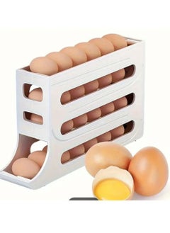 Bukela Egg Holder for Fridge, 4 Tiers Auto Rolling Fridge Egg Organizer, Space-Saving Egg Dispenser Holder, 30 Eggs Fridge Egg Rack Large Capacity Egg Dispenser for Refrigerator  - Image 4