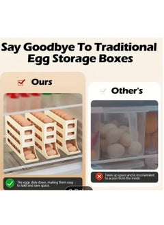 Bukela Egg Holder for Fridge, 4 Tiers Auto Rolling Fridge Egg Organizer, Space-Saving Egg Dispenser Holder, 30 Eggs Fridge Egg Rack Large Capacity Egg Dispenser for Refrigerator  - Image 5