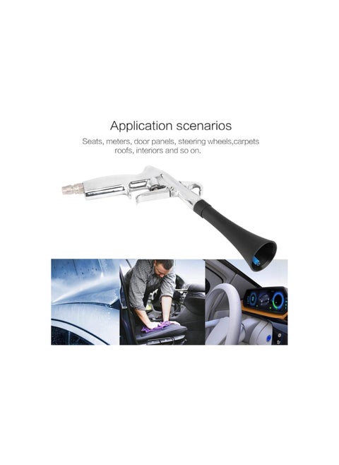 High Pressure Car Wash,Car Automobile Interior Cleaning Gun Air Pulse Car Wash Tools(Tornado Horn Head)