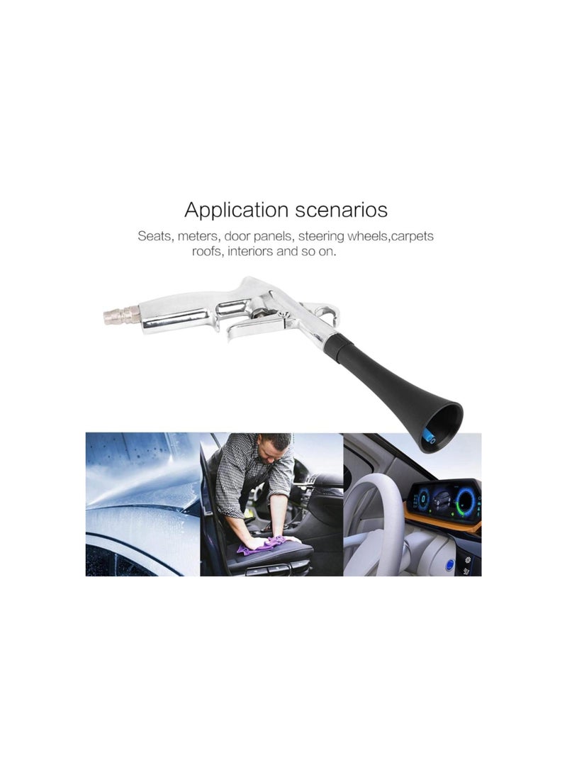 High Pressure Car Wash,Car Automobile Interior Cleaning Gun Air Pulse Car Wash Tools(Tornado Horn Head)