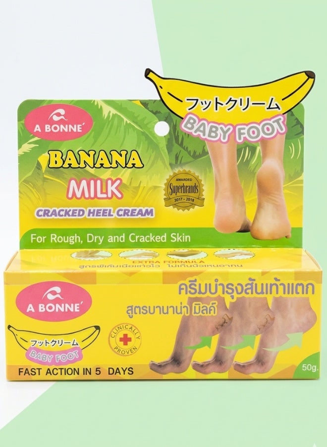 Banana Milk Cracked Heel Cream 50 g Foot Repair Cream Moisturizing Foot Care For Dry Rough Heels Smooth Soft Feet