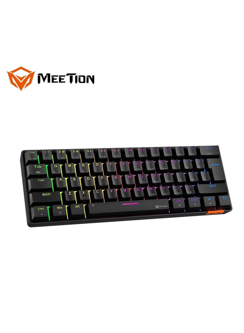 MEETION Dual Mode Bluetooth 60 Gaming Keyboard Ergonomic Design, Double Injection Processing, Mechanical Gaming Keyboard MK005BT Black - Image 3