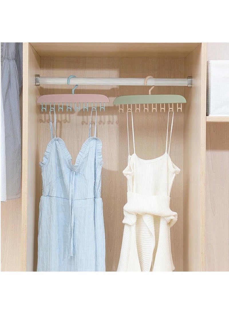 Anti Slip Multi Hook Coat Rack, 4Pcs Space Saving Hangers with 8 Hooks, Wall Mount Coat Hanger, 360° Swivel Multifunctional Lingerie Vest Sling Rack,Closet Organizer for Underwear  - Image 2