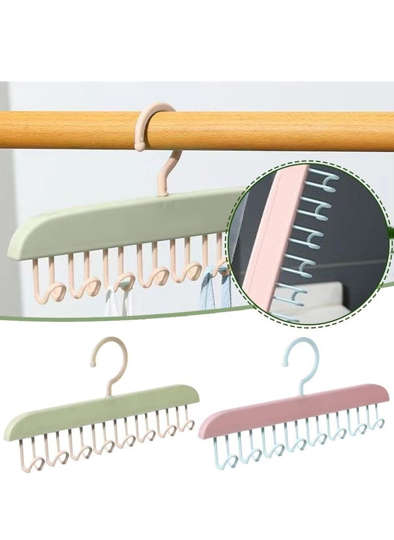Anti Slip Multi Hook Coat Rack, 4Pcs Space Saving Hangers with 8 Hooks, Wall Mount Coat Hanger, 360° Swivel Multifunctional Lingerie Vest Sling Rack,Closet Organizer for Underwear  - Image 4