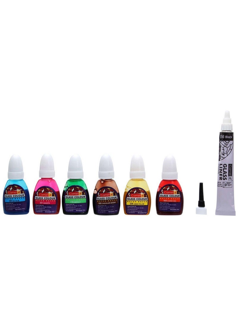 camel Camel Fabrica Acrylic Ultra Pearl And Metallic Colour Set - Pack Of 20 (White) Water Based Glass Color - 10Ml Each, 6 Shades  - Image 5