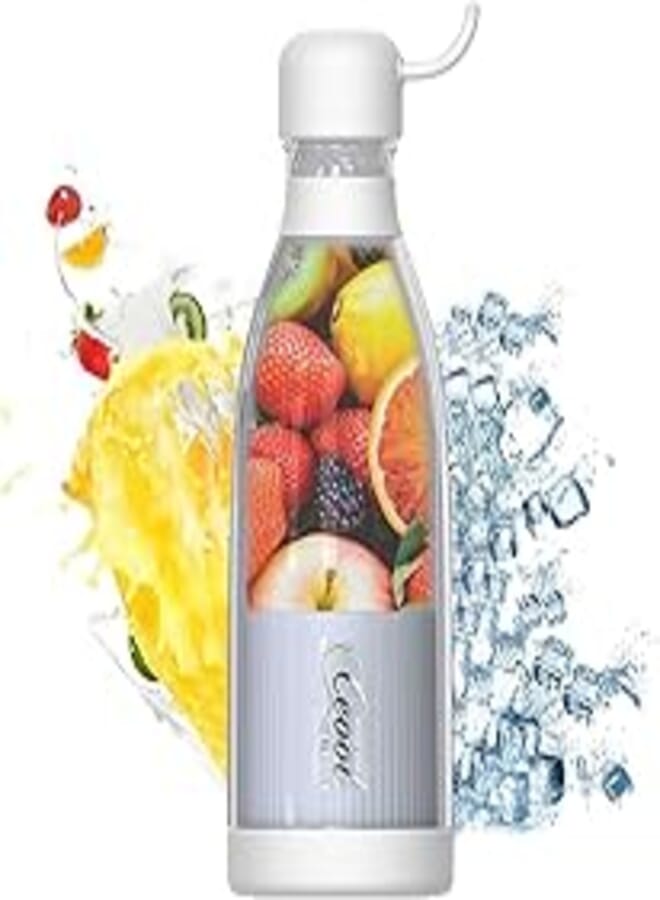 Fresh Juice Blender, Juice Blender Bottle Portable, Multifunctional Personal Blender, Personal Mixer Fruit Rechargeable with USB Rechargeable, Mini Blender Bottle for Smoothie Fruit Milk Shakes, 300ML