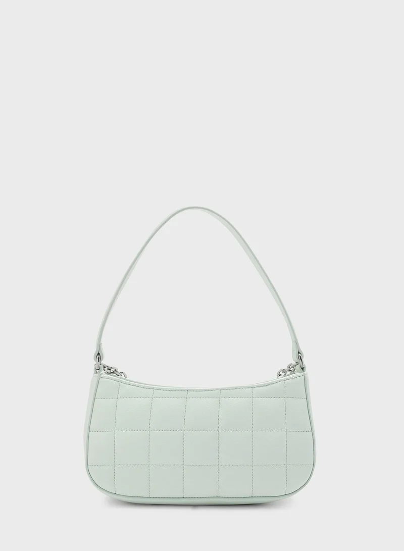CALVIN KLEIN Square Quilted Chain Satchel Bag