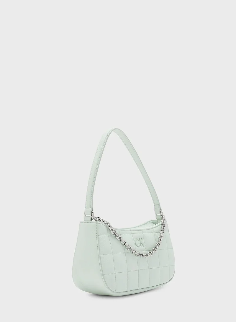 CALVIN KLEIN Square Quilted Chain Satchel Bag