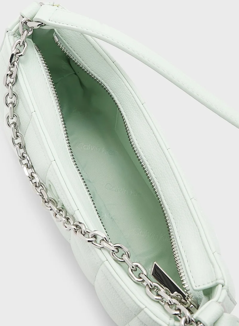 CALVIN KLEIN Square Quilted Chain Satchel Bag