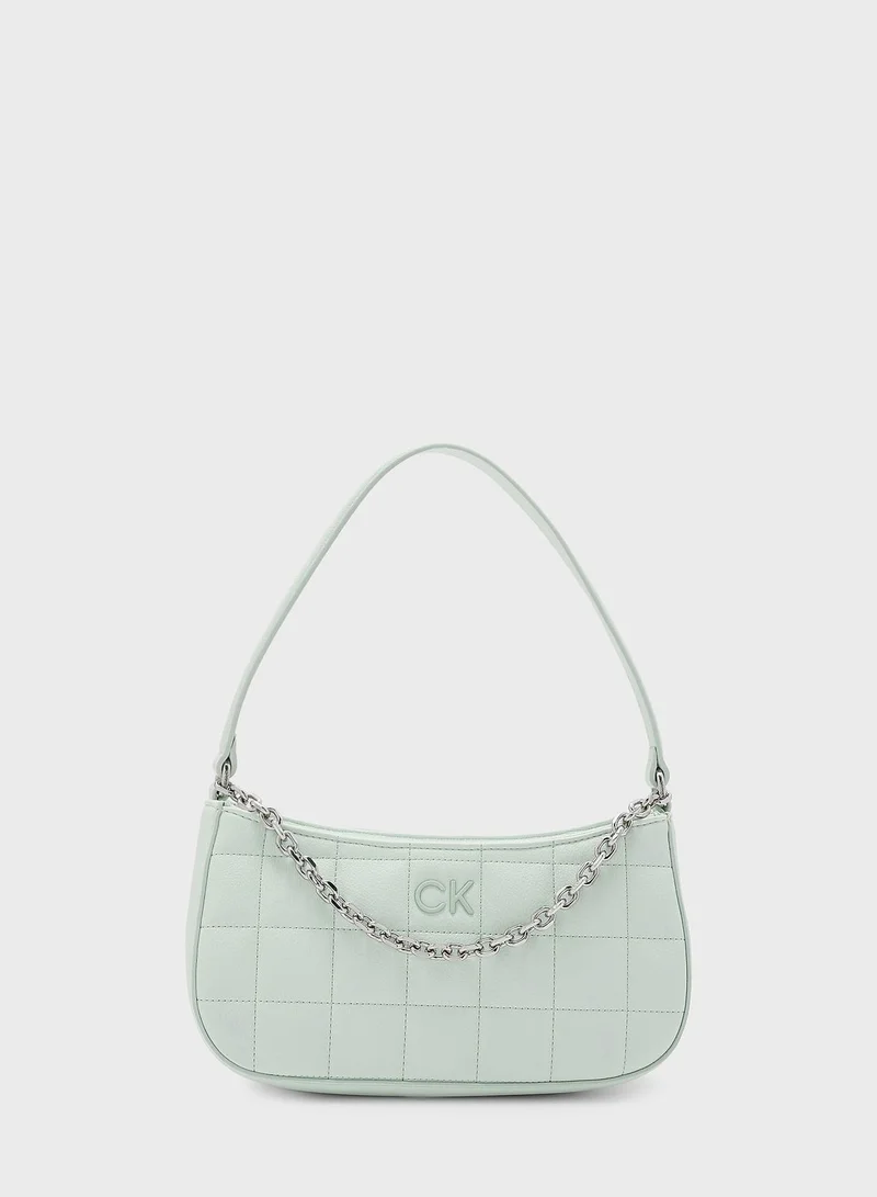 CALVIN KLEIN Square Quilted Chain Satchel Bag