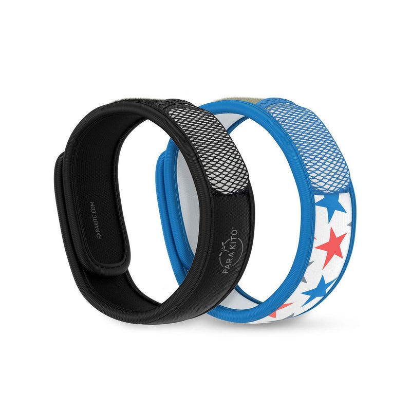 PARA'KITO Mosquito Repellent Bracelets + Refill Pellets Bundle, Mosquito Bracelets, Peppermint Oil, DEET Free Mosquito Repeller, Hiking Accessories, 2 Wristbands & 2 Refills (Black + Stars) - Image 5