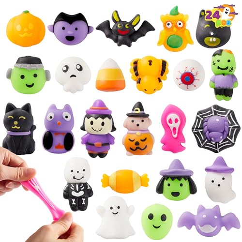 JOYIN 24 Pcs Halloween Mochi Squishy Toys Halloween Classies Character Squishy Toys for Halloween Christmas Party Favors Boys Girls Birthday Gifts Classroom Prize Goodie Bag - Image 1