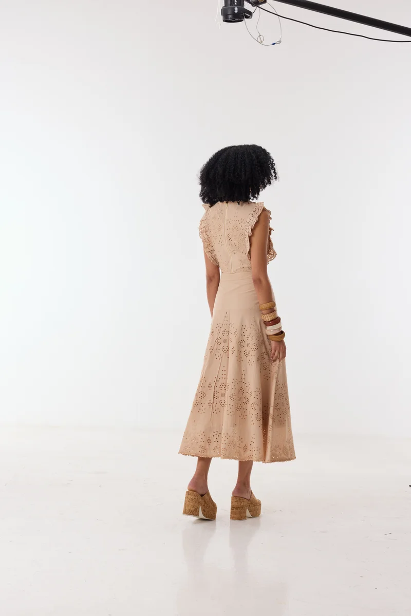 Ashita Fernandes Beige Amina Skirt for Women | Best Price UAE