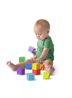 Bright Starts Bright Starts KaledioCubes 9pk Stack & Squeeze Blocks Baby Bath Toys - Play & Learn with Colors, Numbers & Shapes, Ages 3 Months+, Multicolor  - Image 3