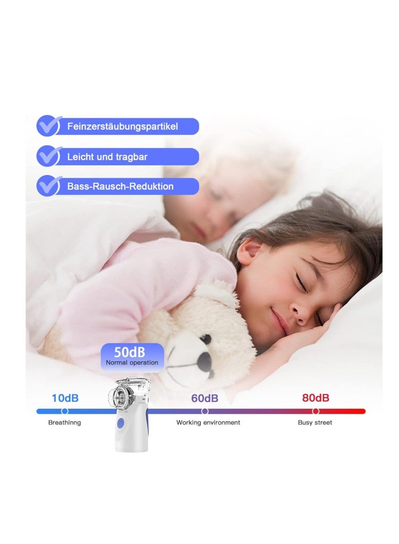 ELTRAZONE Inhaler Device for Adults Inhaler Children's Inhaler Children's Nebuliser with Face Mask and Mouthpiece Automatic Cleaning Function for Respiratory Diseases Effective (Blue) - Image 4
