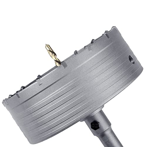 GUICGOC 160mm / 6.3 inch Concrete Hole Saw with 220mm SDS Plus Shank Connecting Rod, Tungsten Carbide Teeth (7.7mm x 4mm) Cement Hole Saw for Concrete Cement Brick Wall Stone (160mm (6.3 inch) - Image 1