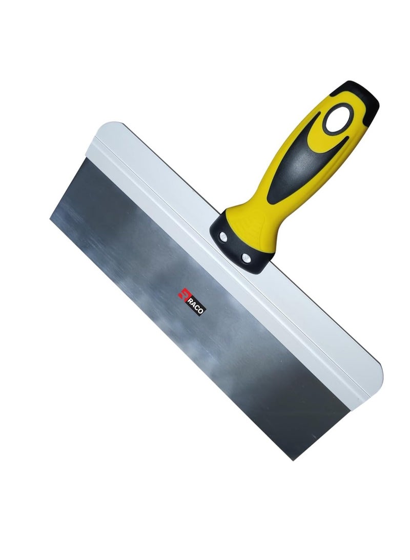 RACO RACO 12-Inch Putty Scraper with Soft Grip Handle | Stainless Steel Drywall Taping Knife, Yellow Handle for Drywall Repair  - Image 1