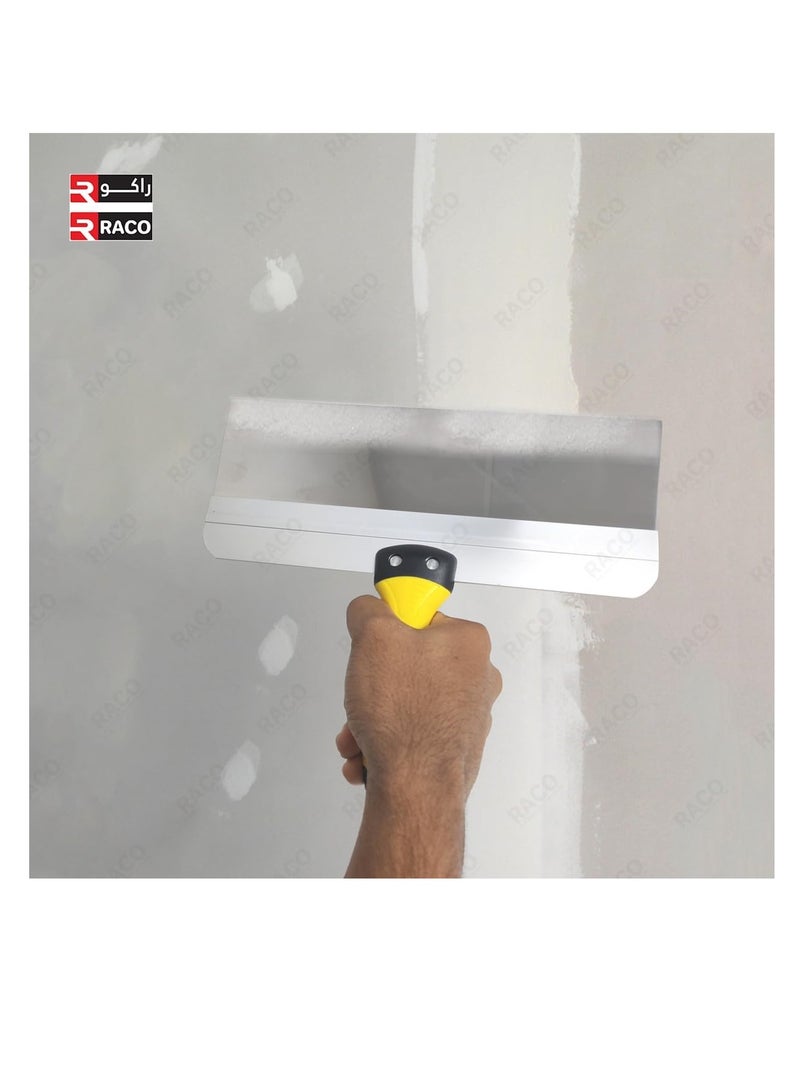RACO RACO 12-Inch Putty Scraper with Soft Grip Handle | Stainless Steel Drywall Taping Knife, Yellow Handle for Drywall Repair  - Image 5