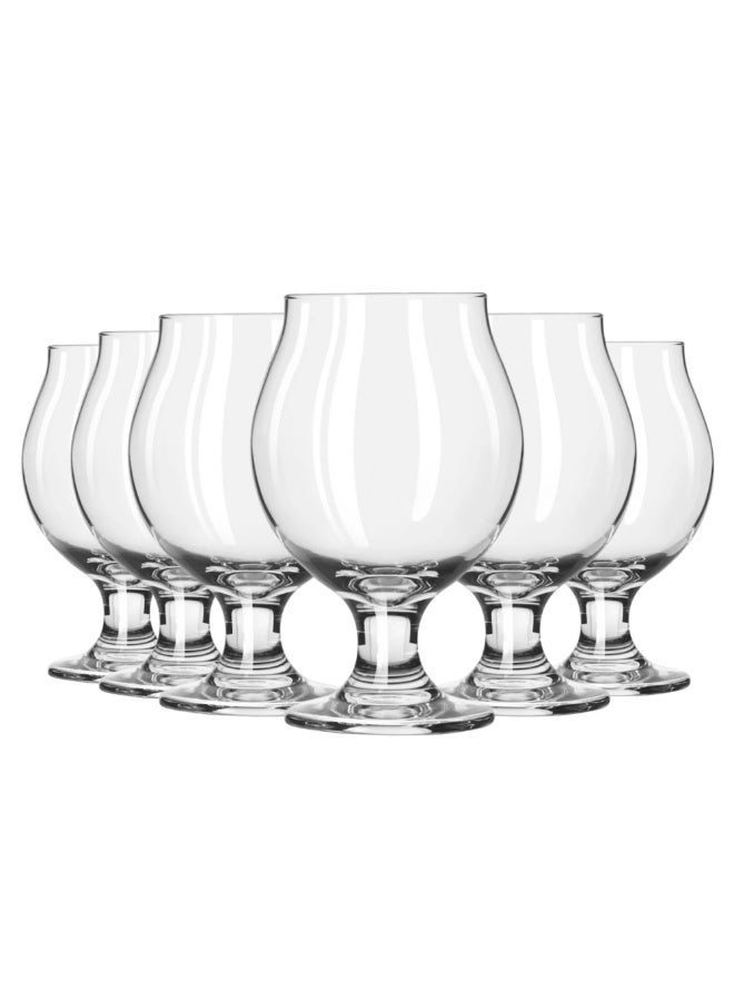 Craft Brews Classic Belgian Beer Glasses, Dishwasher Safe Beer Glasses 370ml Set of 6 for Belgian Ale, Tulip Beer Glasses - Image 1