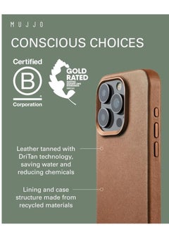Mujjo Mujjo Leather Case for iPhone 16 Pro with MagSafe (Dark Tan)  - Image 3