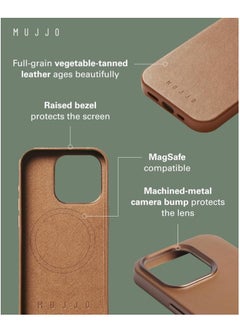 Mujjo Mujjo Leather Case for iPhone 16 Pro with MagSafe (Dark Tan)  - Image 4