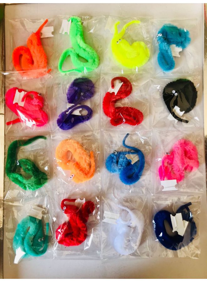 Spot 22 Colors Magic Caterpillar Magic Worm Seahorse Elf Wool Worm Twisty Worm-Color:Yellow - Image 5