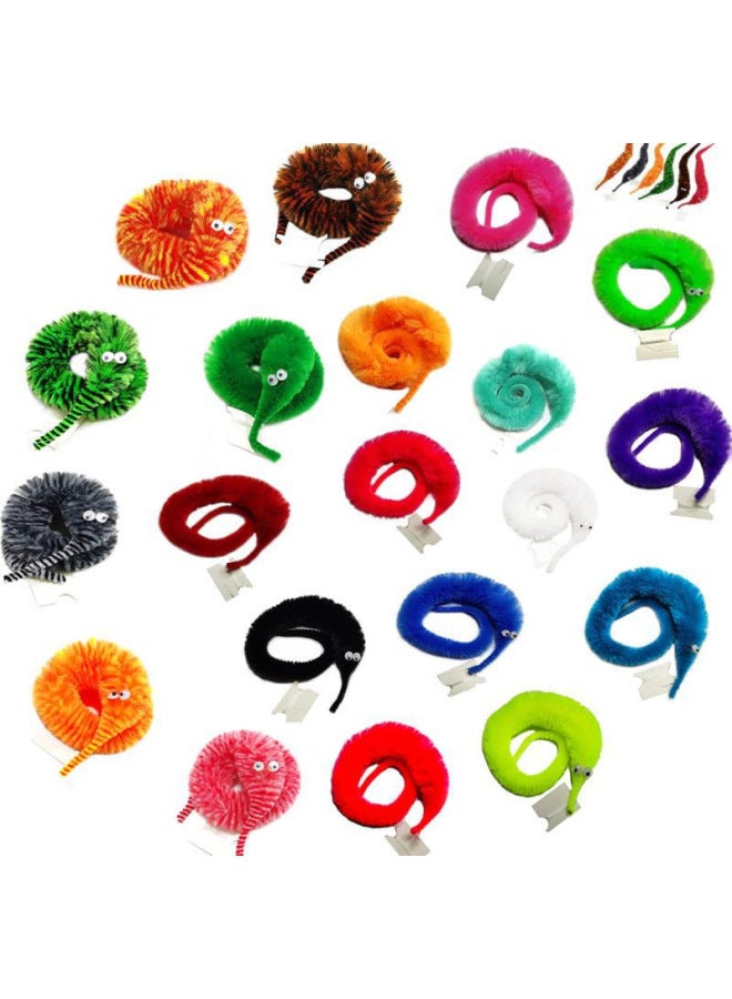 Spot 22 Colors Magic Caterpillar Magic Worm Seahorse Elf Wool Worm Twisty Worm-Color:Yellow - Image 4