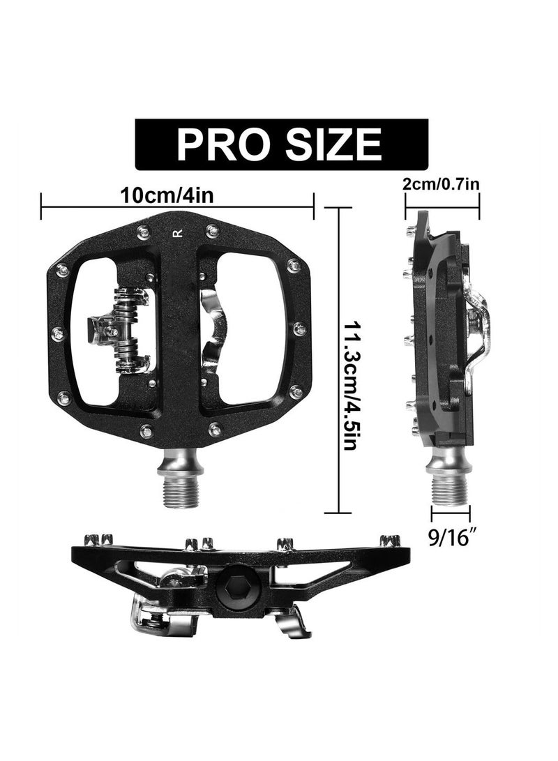 Generic SPD Pedals MTB Mountain Bike Clip in Dual Sided Pedals - Road Bike Spin Bike Flat & Clipless Sealed Bearing Bicycle Pedal Compatible with Shimano SPD Cleats (9/16") - Image 5