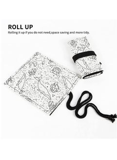 Generic Canvas Pencil Wrap Case, Roll Up Pencil Storage Holder for Sketching Drawing Writing, Multi Purpose Constellation Pattern Pen Organizer Bag for Adults, Artists, Sketchers  Children Size: 72 Holes  - Image 2